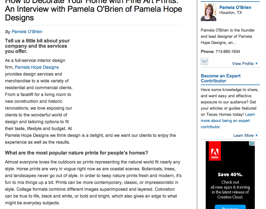 Interview Feature With Texas Home