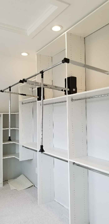 Double your closet space with a pulldown rod like this one. Pull-down rod doubles your closet space.