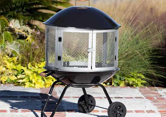 fire pit with wheels