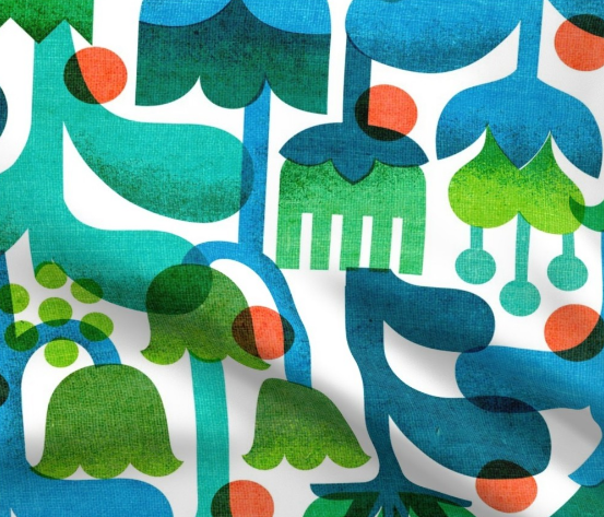 Vibrant retro geometrics retro geometrics in fabric